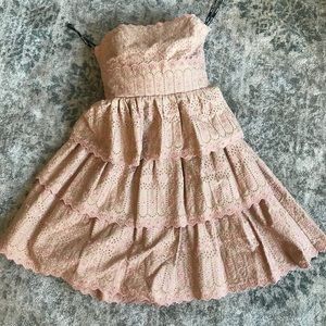 Betsey Johnson Tan Doiley Tea Party Dress Chic sz4